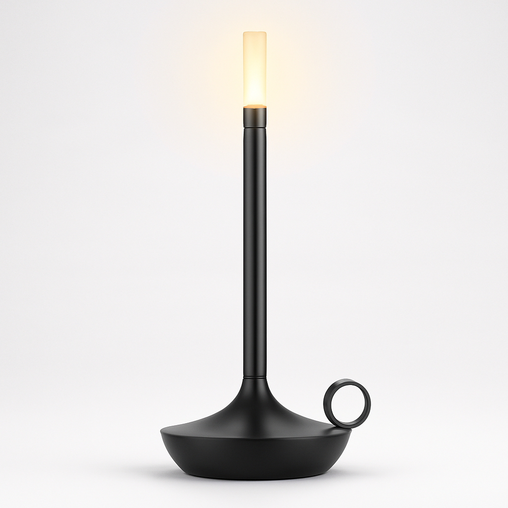 Stolní lampa mosazný povrch LED dobíjecí světlo