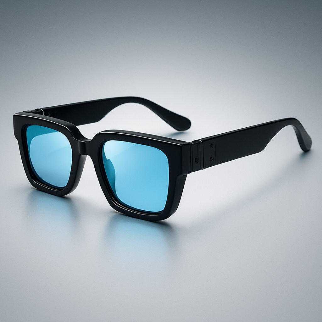 Lunettes de soleil carrées noires avec protection UV