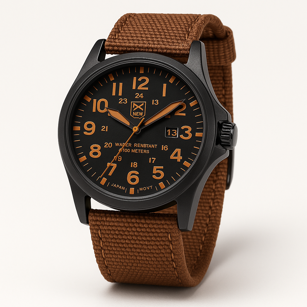 Montre étanche en toile style militaire pour homme