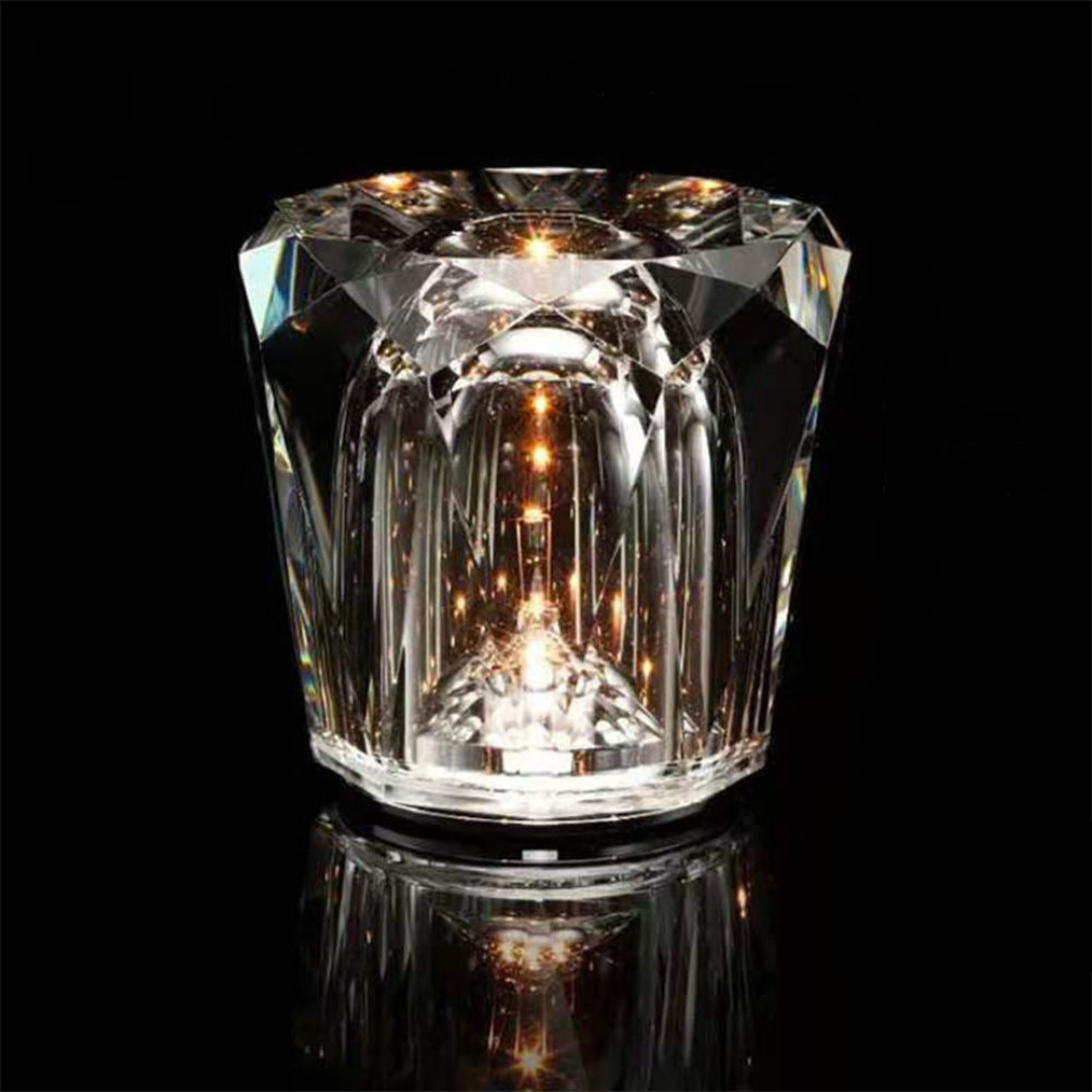 Lampe de table LED en cristal lumière blanche chaude
