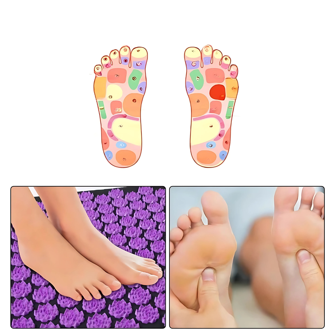 Yogamåtte med akupressur massagepigger