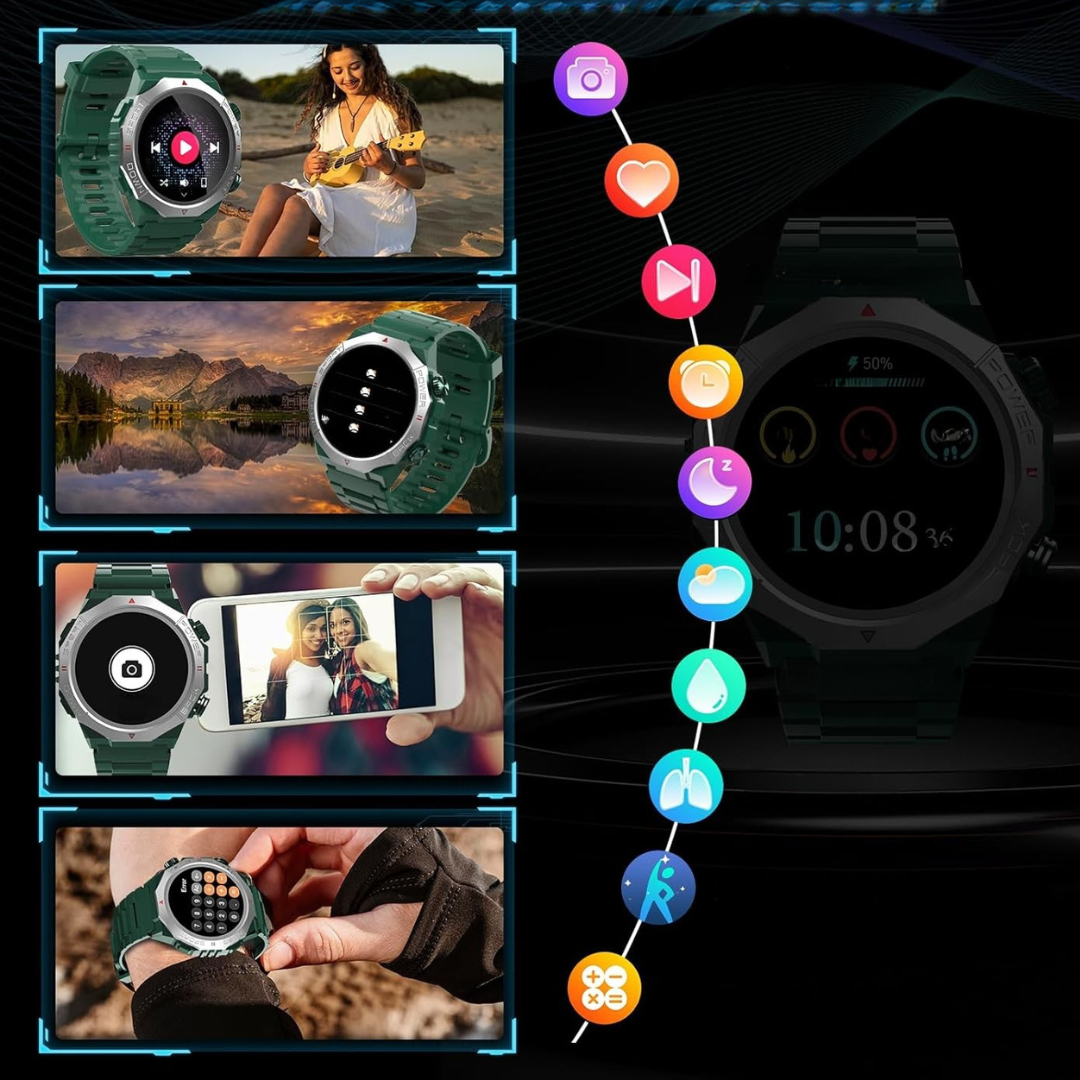 Smart Watch Rugged Fitness Tracker Bluetooth