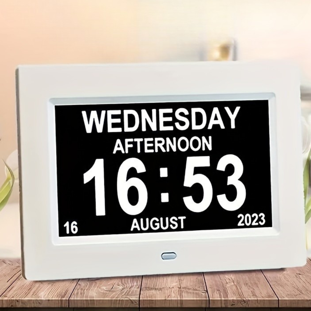 Digitalt vægur kalender alarm display ramme