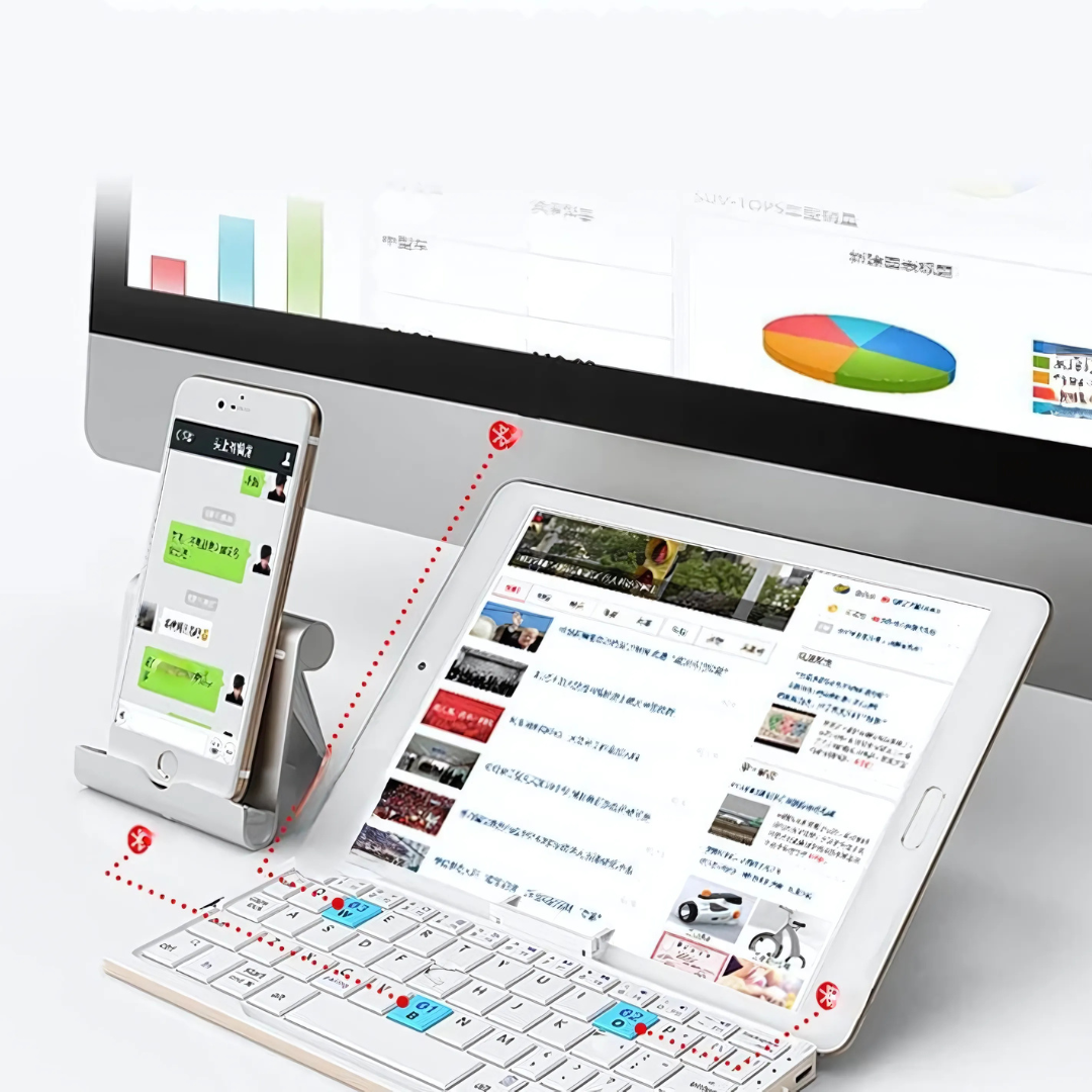 Bluetooth-tastatur med stander til tablet-enheder