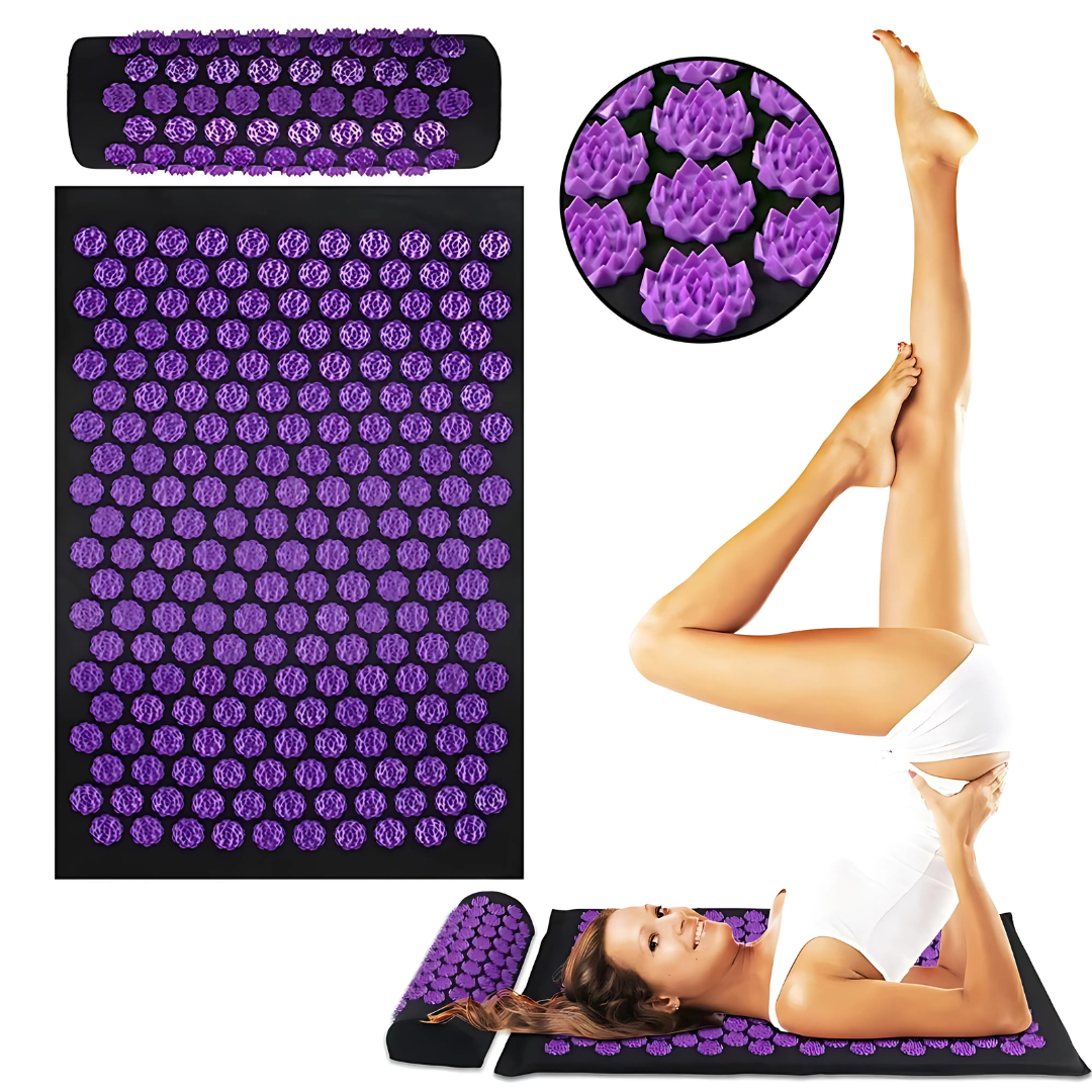 Yogamåtte med akupressur massagepigger