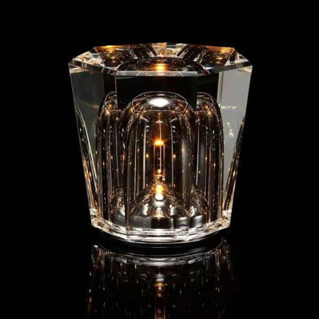 Lampe de table LED en cristal lumière blanche chaude