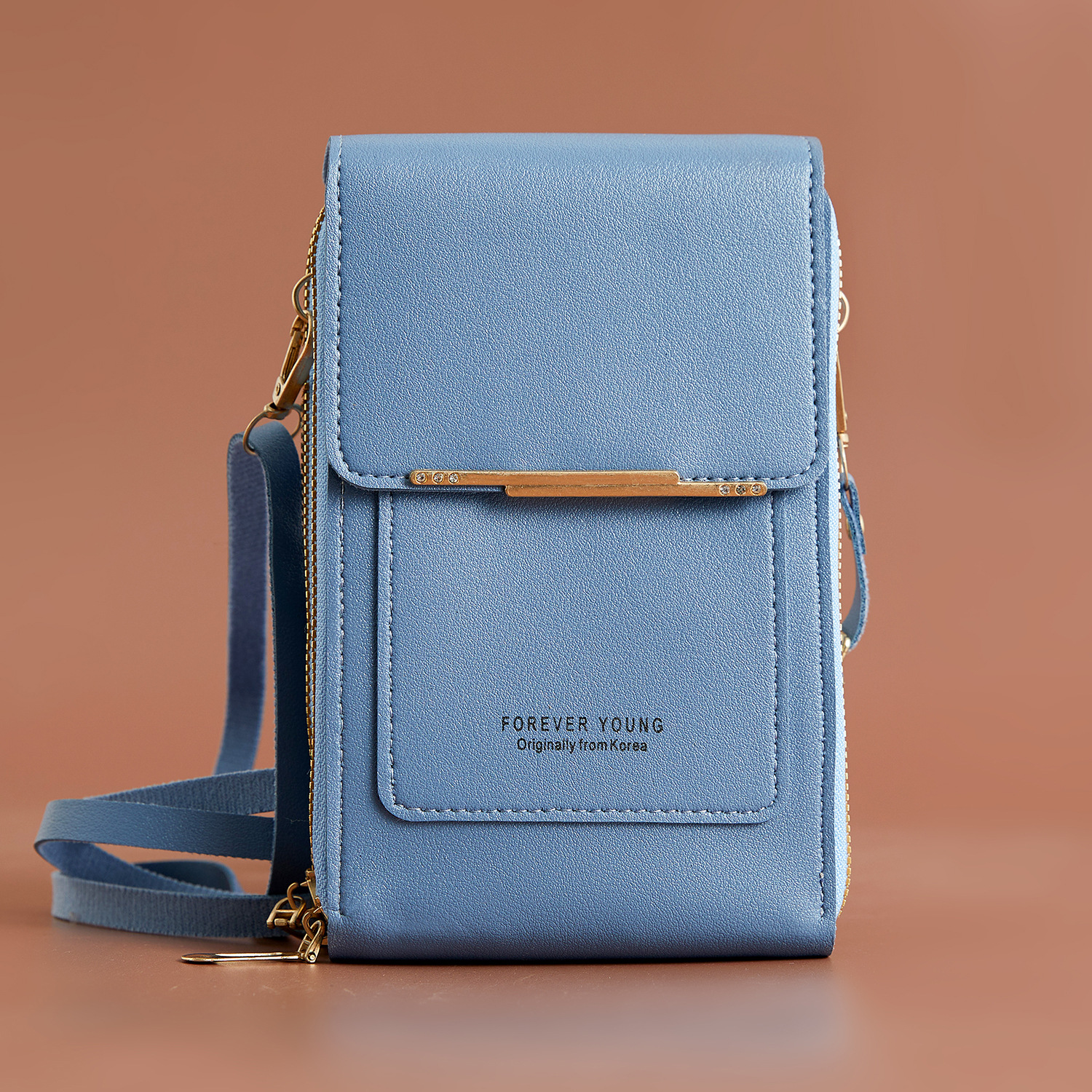 Crossbody taske med RFID-beskyttelse og lynlåslommer