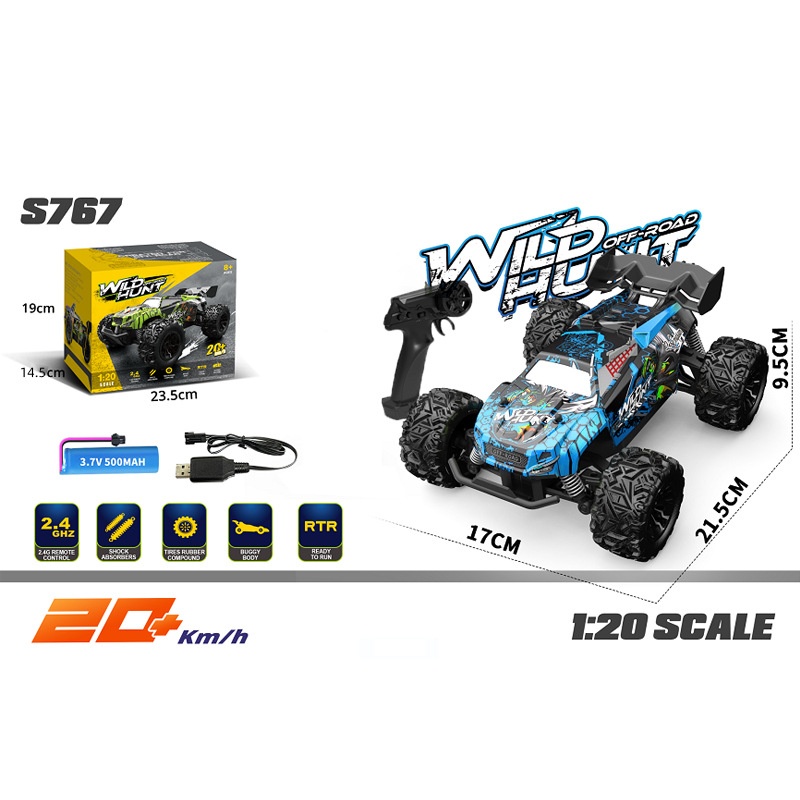 Fjernstyret Offroad Monstertruck med Høj Hastighed – 1:20 Skala