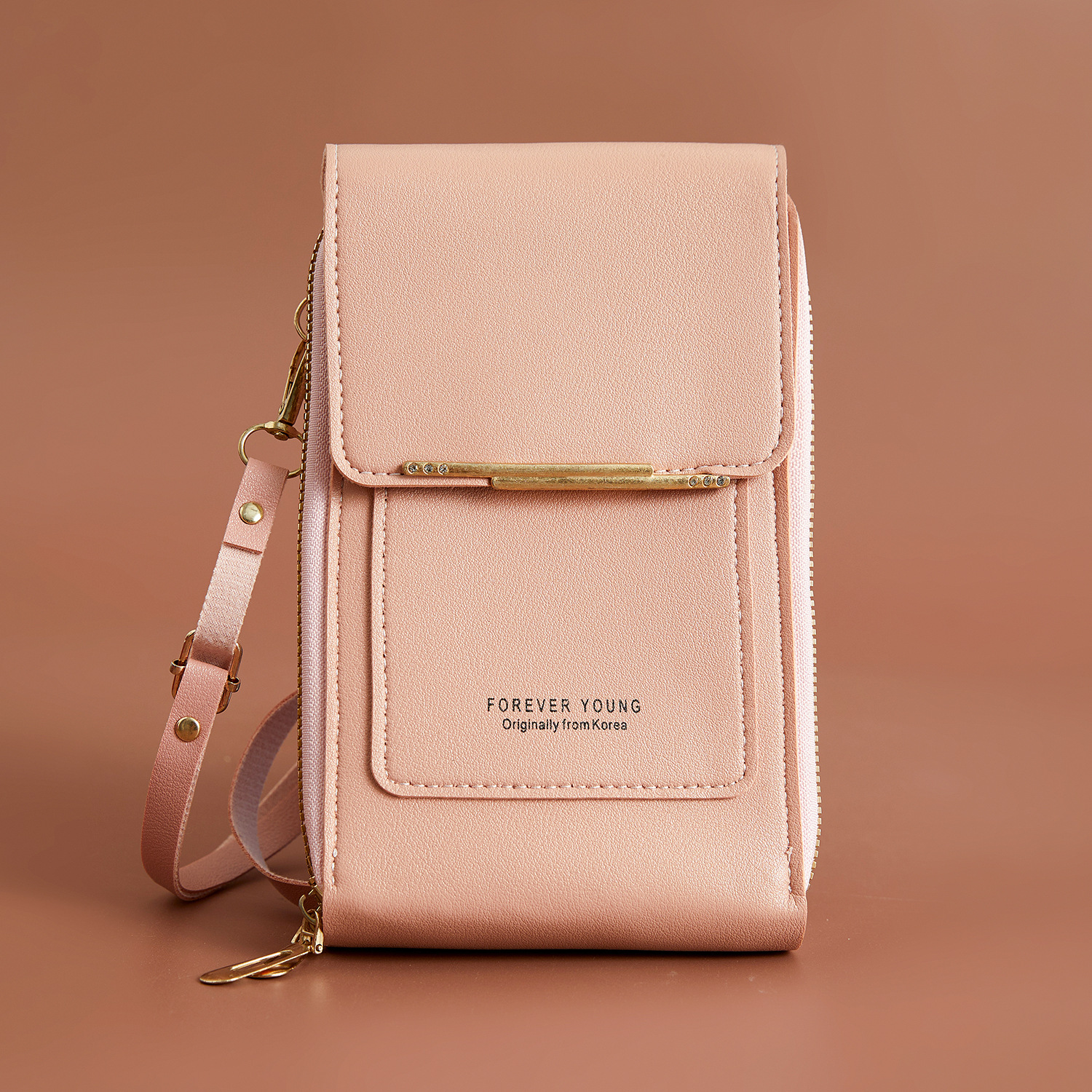 Crossbody taske med RFID-beskyttelse og lynlåslommer