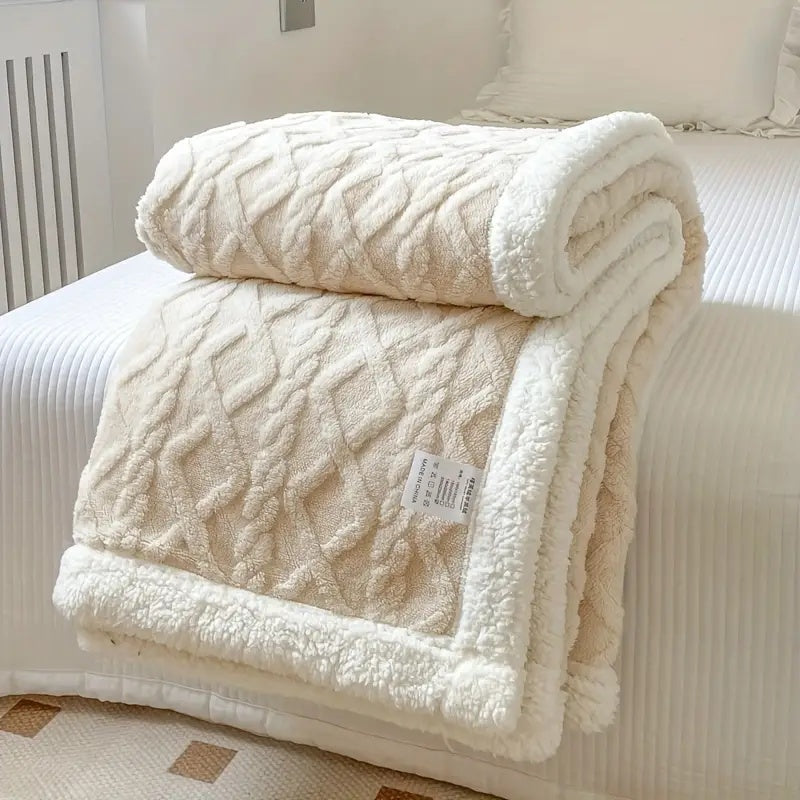 Fleece Tæppe Sherpa Vendbar Seng Dække