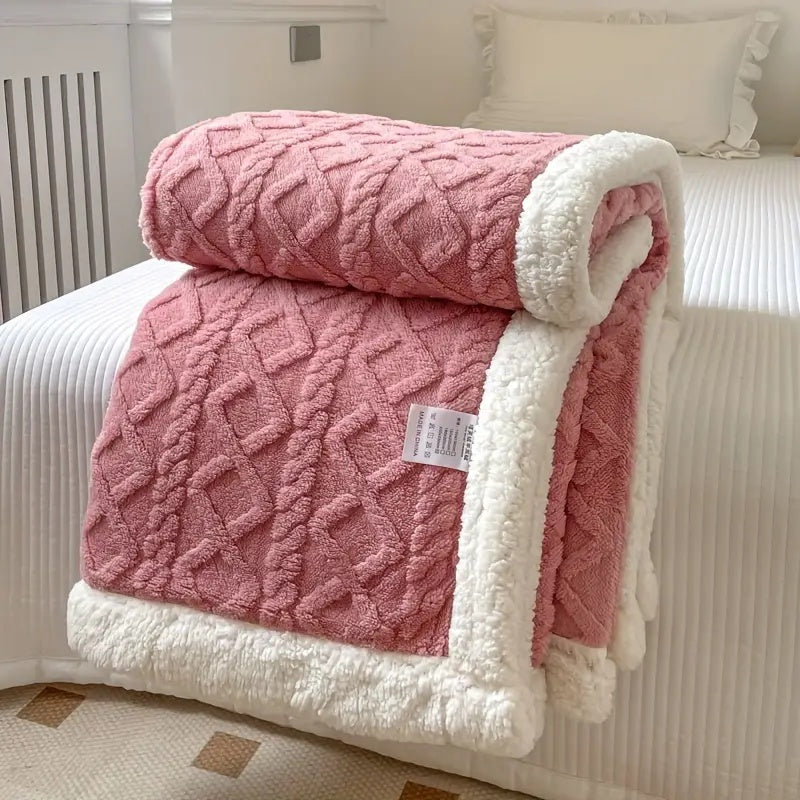 Fleece Tæppe Sherpa Vendbar Seng Dække