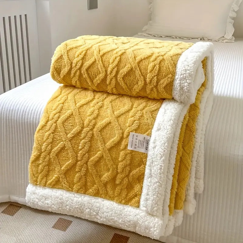 Fleece Tæppe Sherpa Vendbar Seng Dække