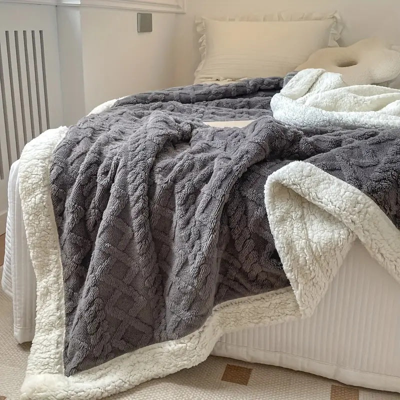 Fleece Tæppe Sherpa Vendbar Seng Dække