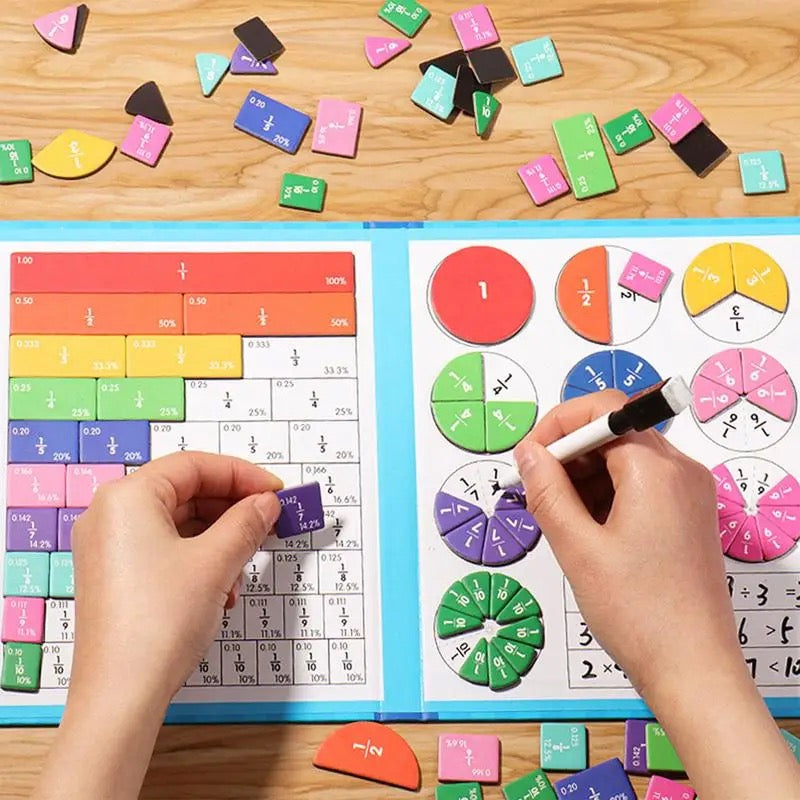 Jouet éducatif de mathématiques Tableau magnétique des fractions