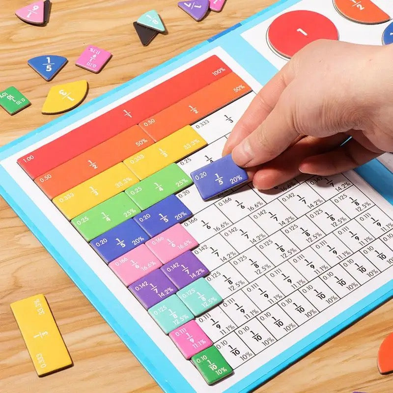 Jouet éducatif de mathématiques Tableau magnétique des fractions