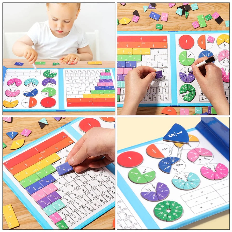 Jouet éducatif de mathématiques Tableau magnétique des fractions
