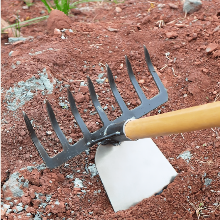 GardenMaster 2-en-1 | Râteau-bêche robuste pour préparation du sol