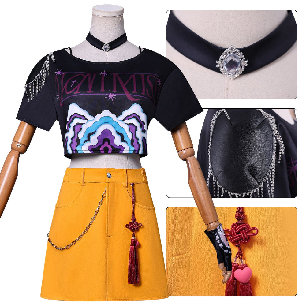 Kids Adults Pop Idol Costume Pop Star Cosplay Outfit Shirt Skirt and Accessories for Halloween Carnival - Image 5