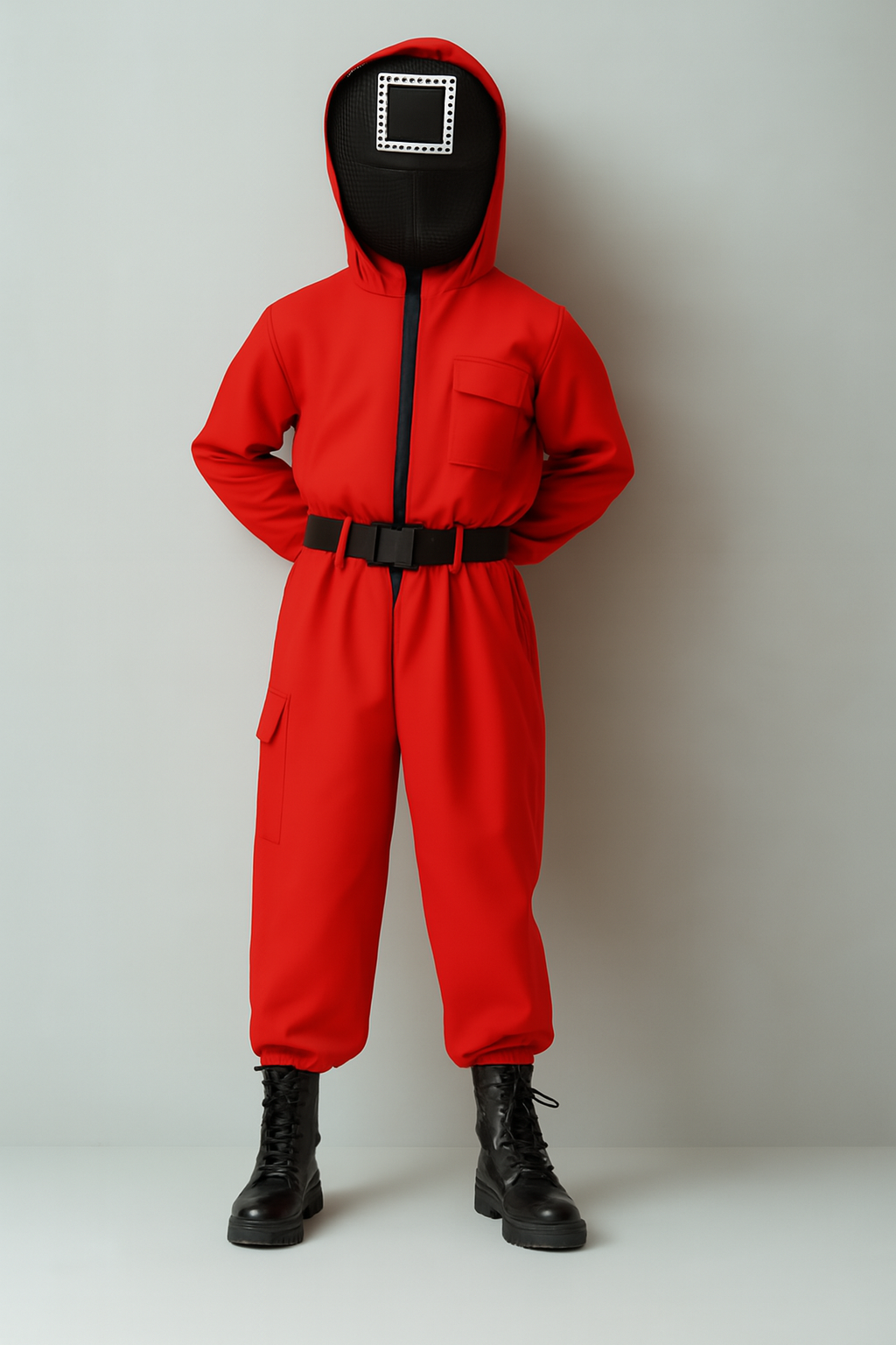 Kids Guard Halloween Costume Jumpsuit | Hooded Mask Outfit - Image 5
