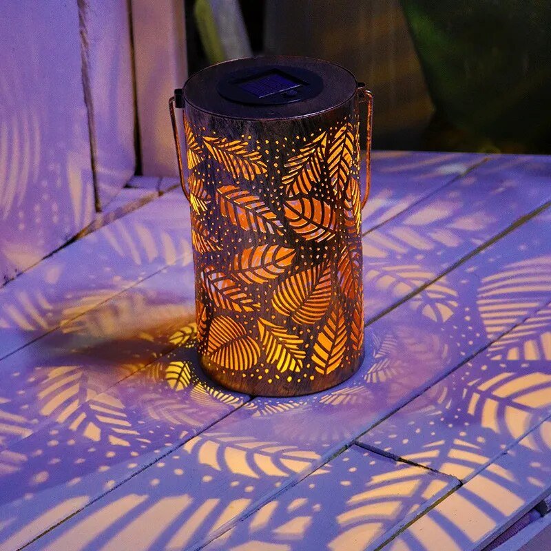 Lanterne Feuille Lumineuse | Élégante Lampe Solaire de Jardin