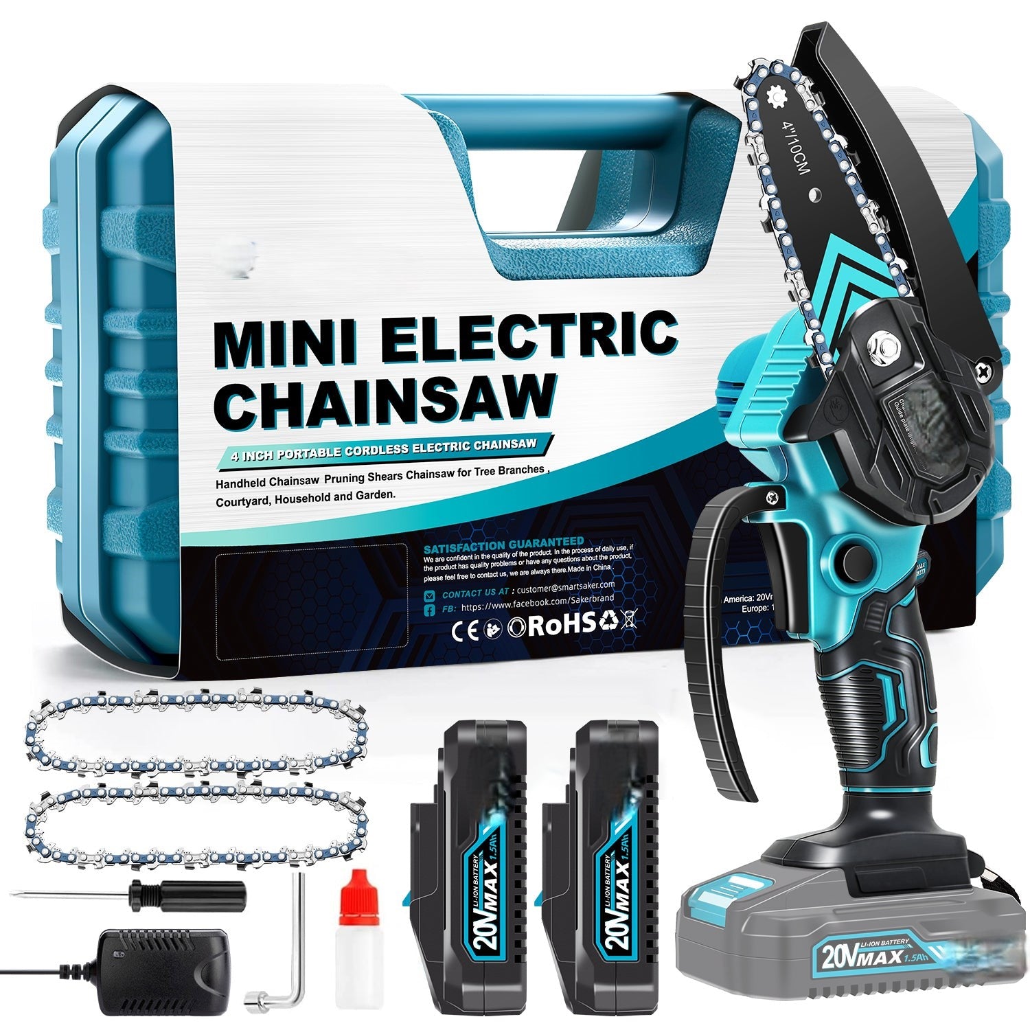 Electric Chainsaw Cordless Lightweight for Pruning