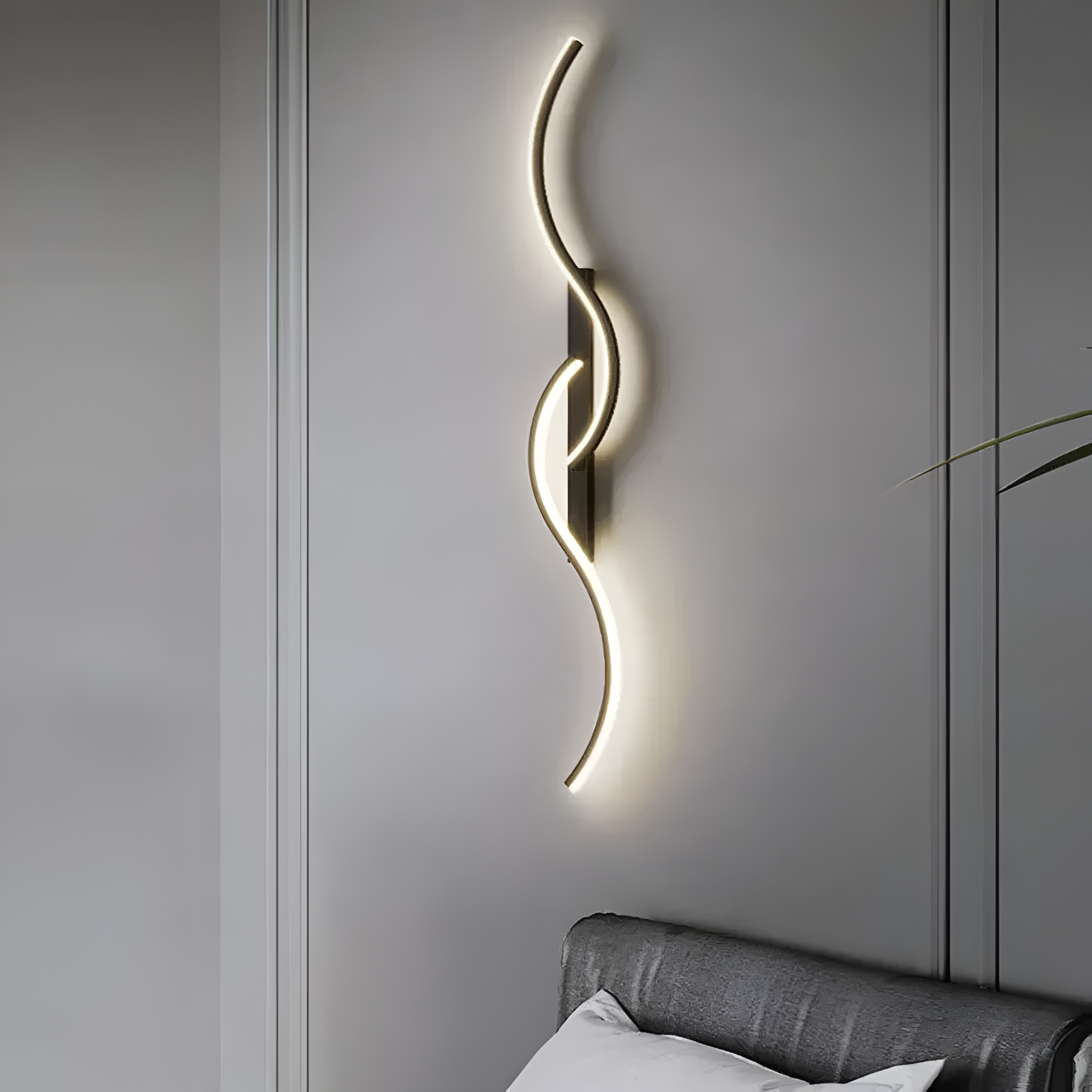 Lampada da parete moderna onda LED per camera da letto