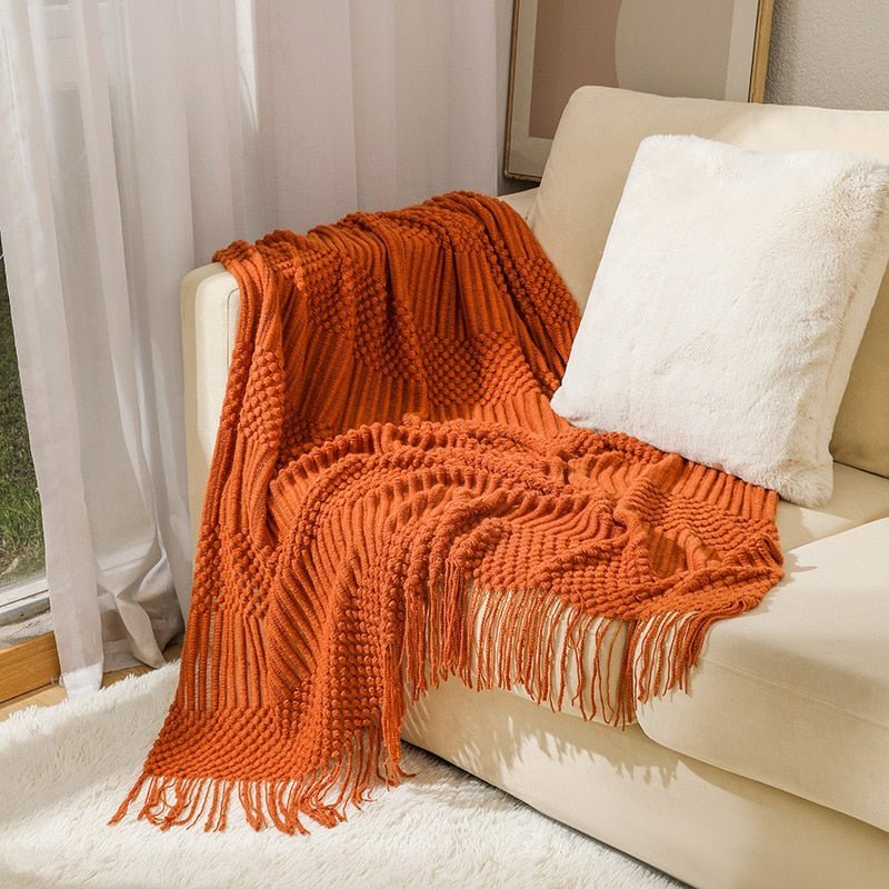 Tæppe Strikket Sofa Tæppe Skandinavisk Stil