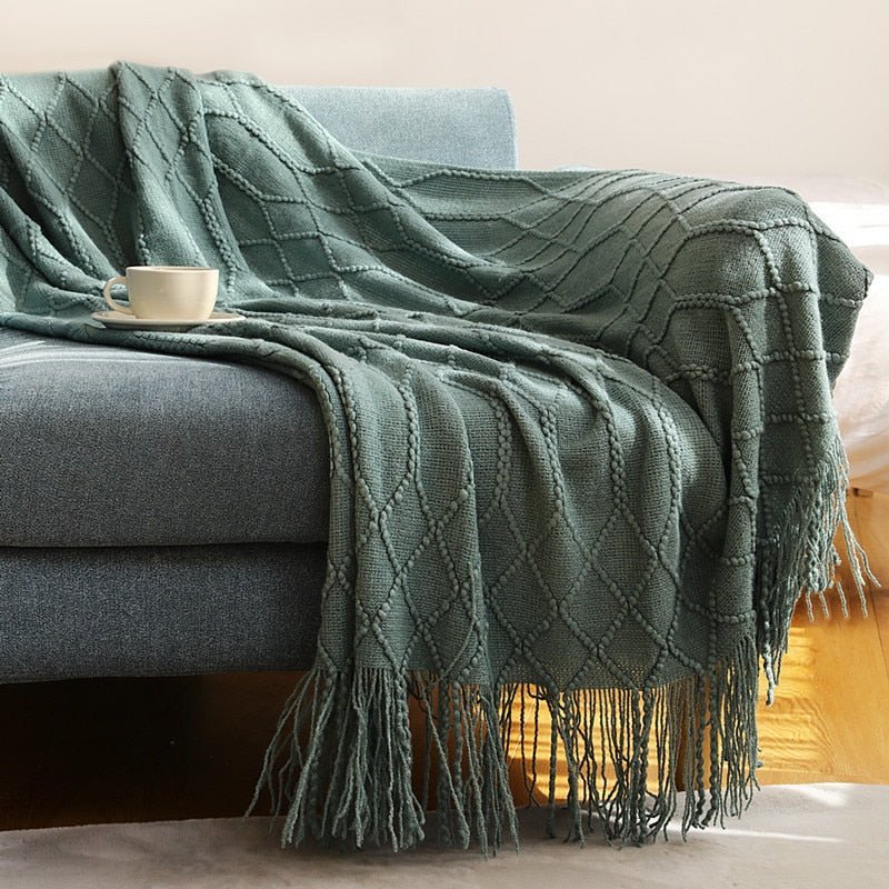 Tæppe Strikket Sofa Tæppe Skandinavisk Stil