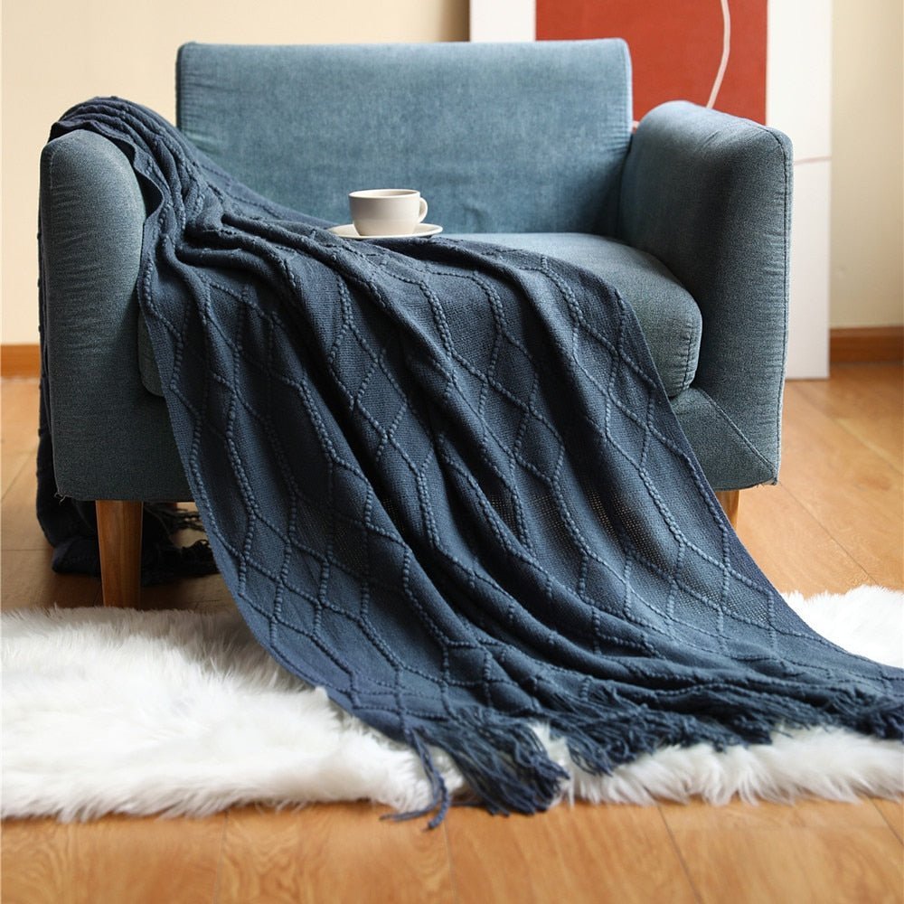 Tæppe Strikket Sofa Tæppe Skandinavisk Stil