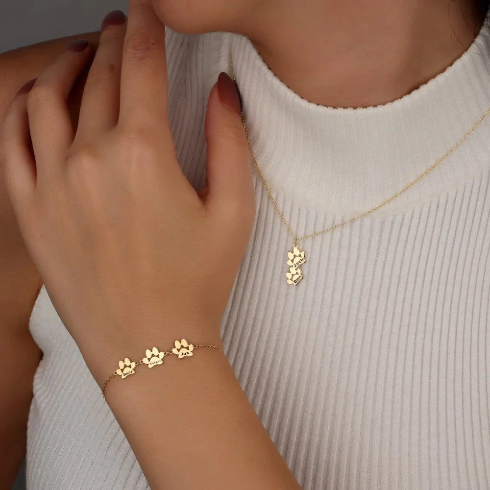 Armbånd Guld Rustfrit Stål Pote Vedhæng