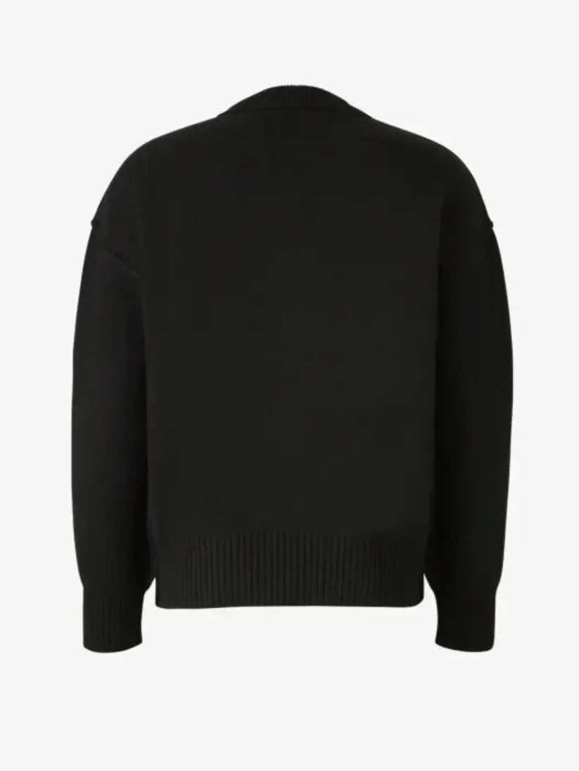 Wool Knit Jumper with Heart Logo Design