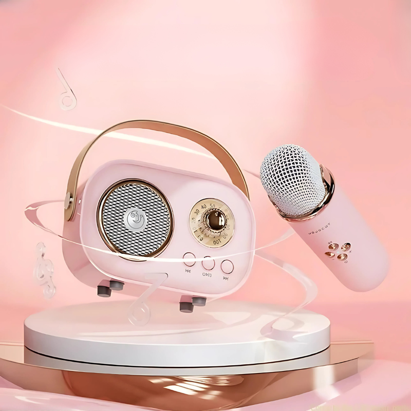 Karaoke přístroj Retro Bluetooth hudební reproduktor sada