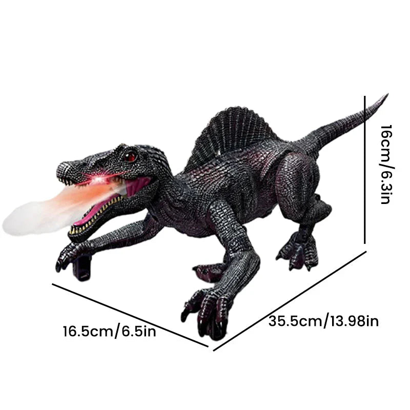 Jouet dinosaure télécommandé avec marche, LED et brouillard