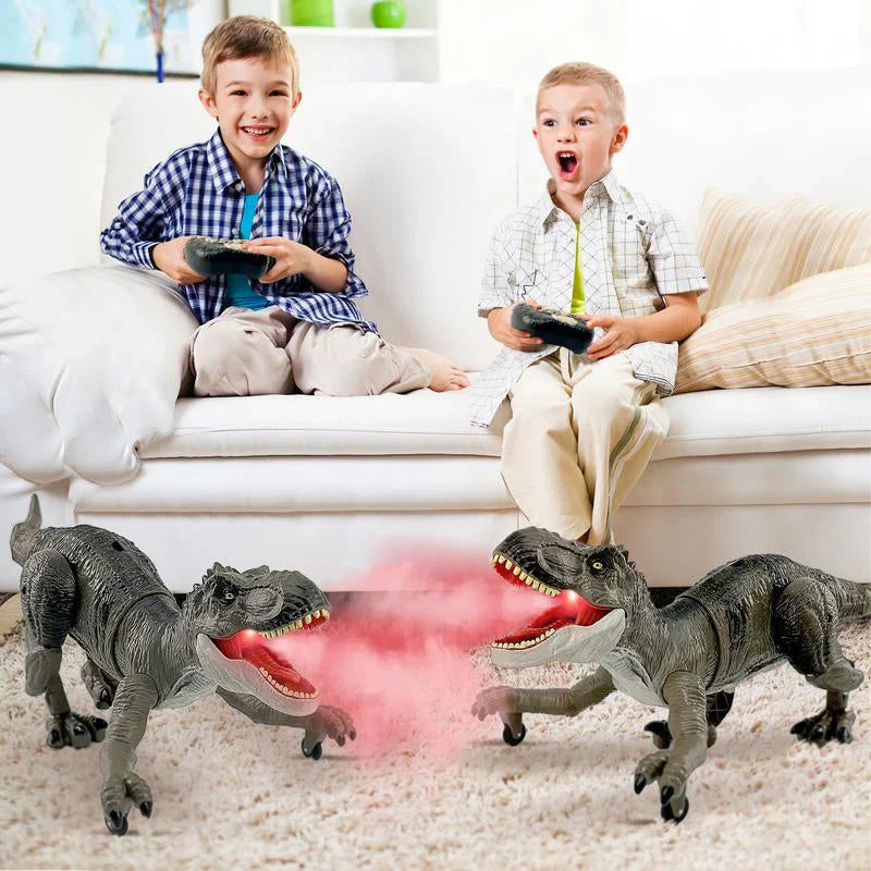 Jouet dinosaure télécommandé avec marche, LED et brouillard
