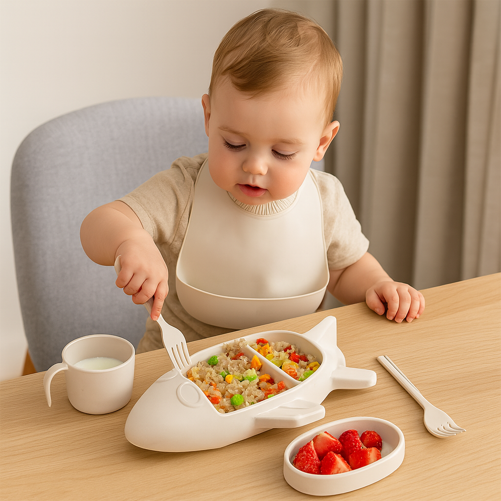 Kids Plate Set Car Style Durable Plastic Design