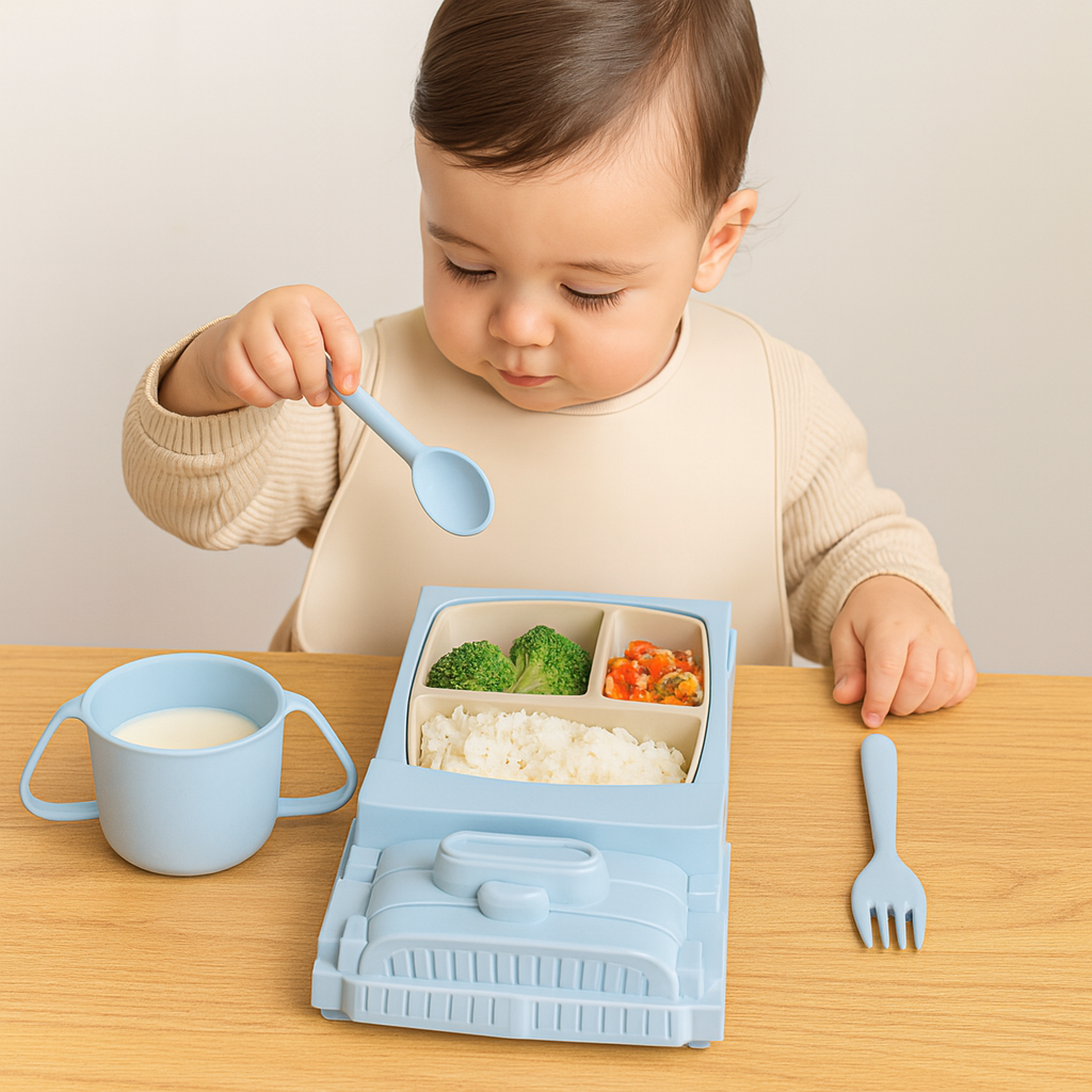 Kids Plate Set Car Style Durable Plastic Design