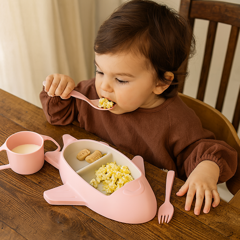 Kids Plate Set Car Style Durable Plastic Design