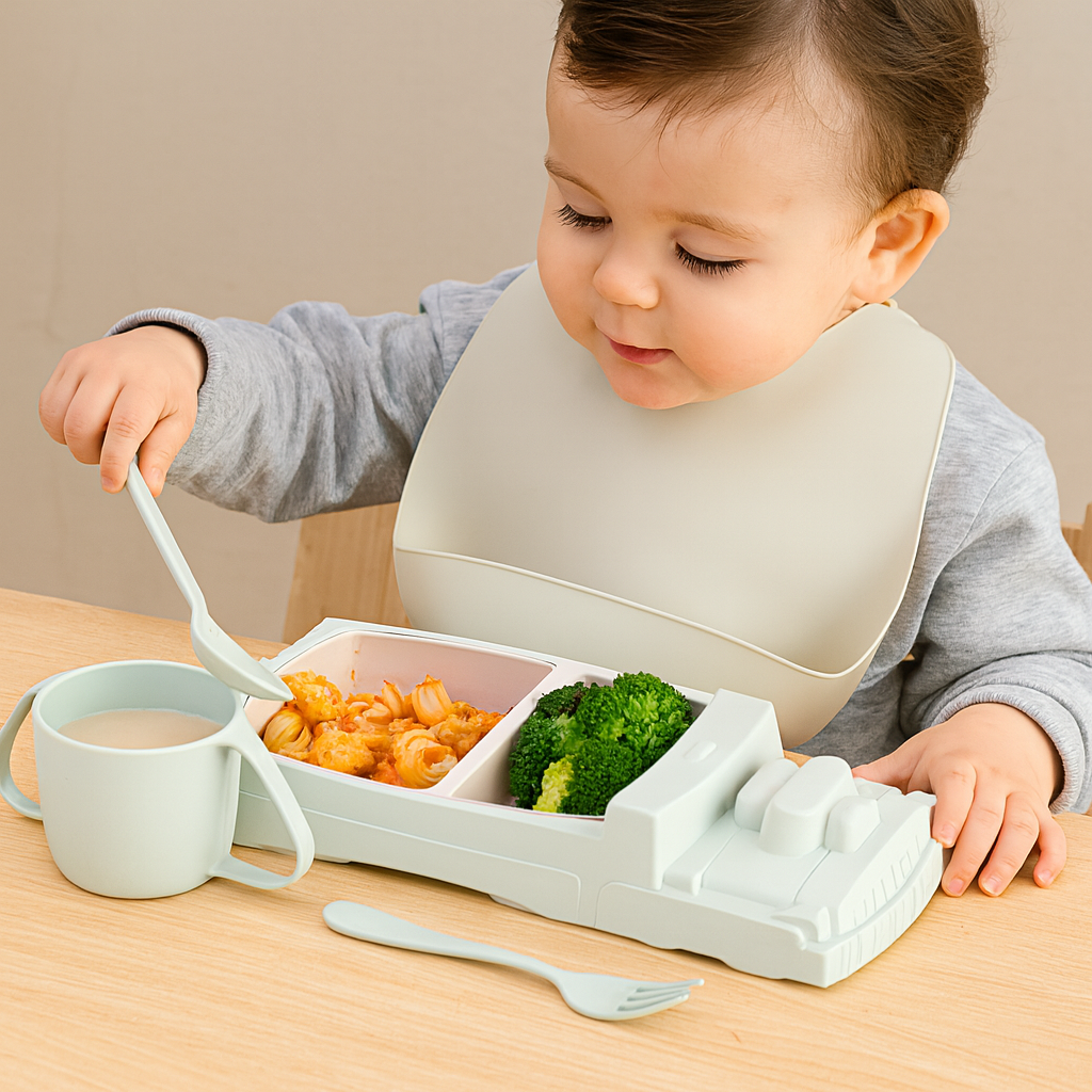 Kids Plate Set Car Style Durable Plastic Design