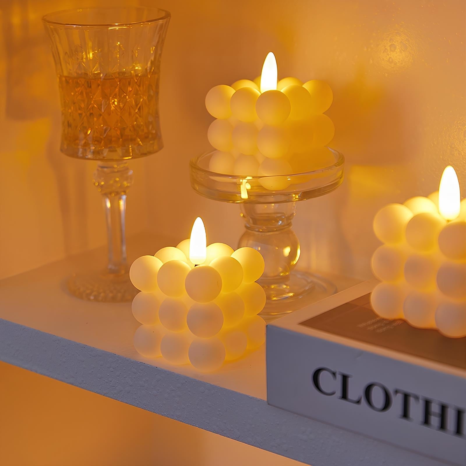 LED sloupové svíčky s efektem třpytivého plamene