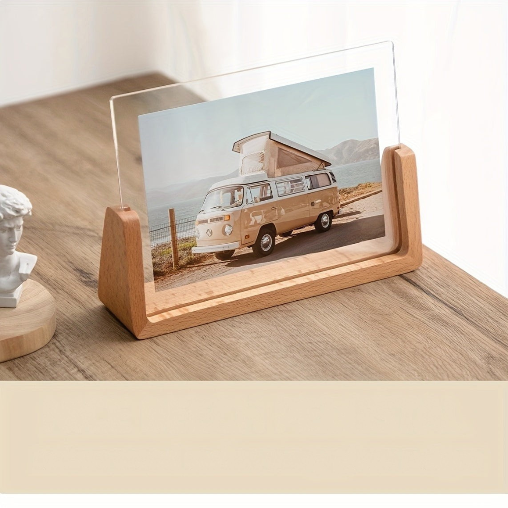 Digital fotoramme akryl træ borddisplay
