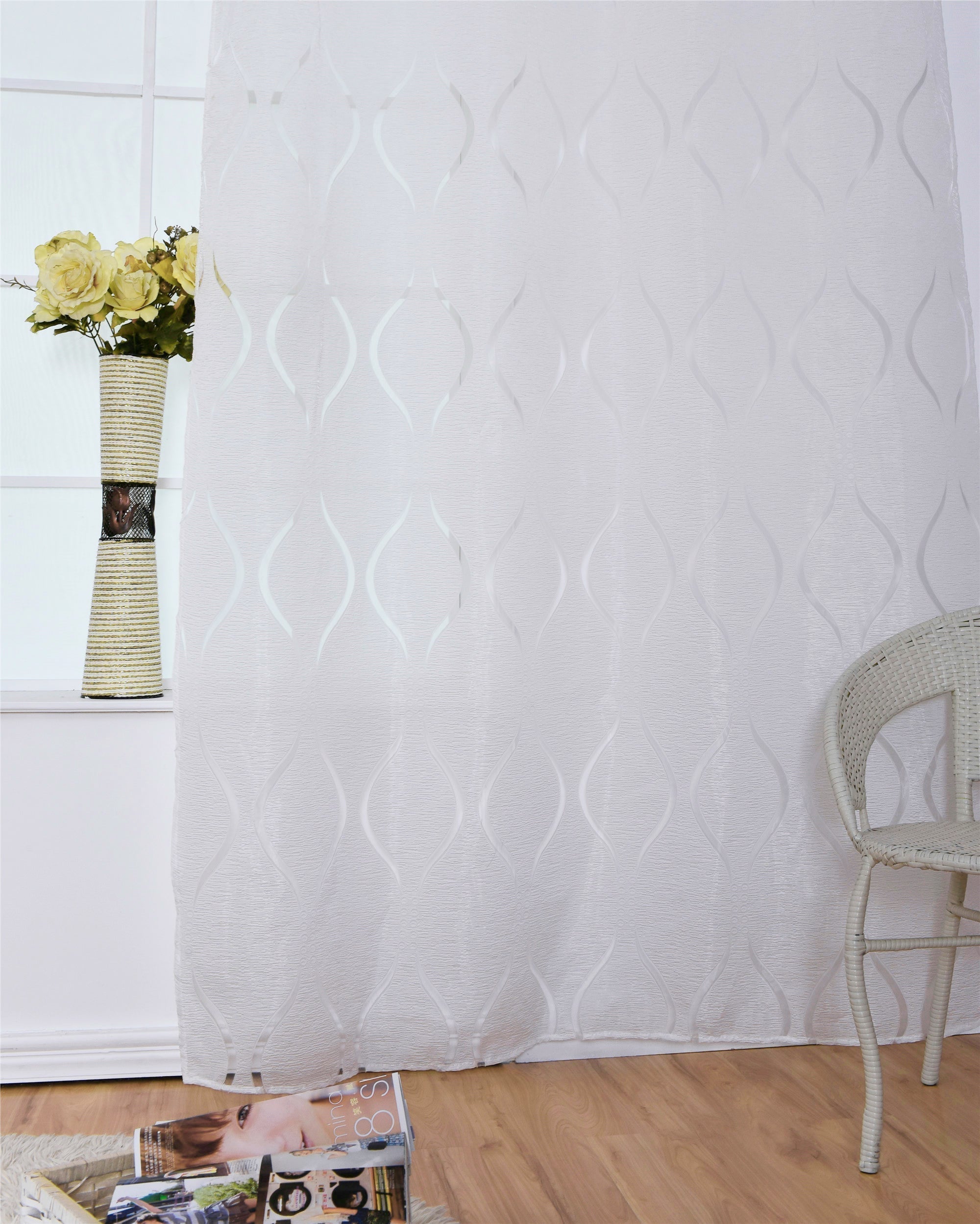 Bubble Breeze Curtains - Modern Voile for Elegant and Transparent Window Decor