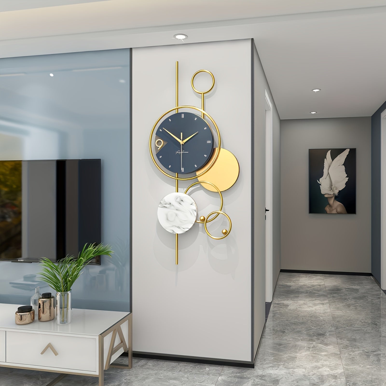 LuxeGold - Silent Metal Wall Clock with Unique Modern Design