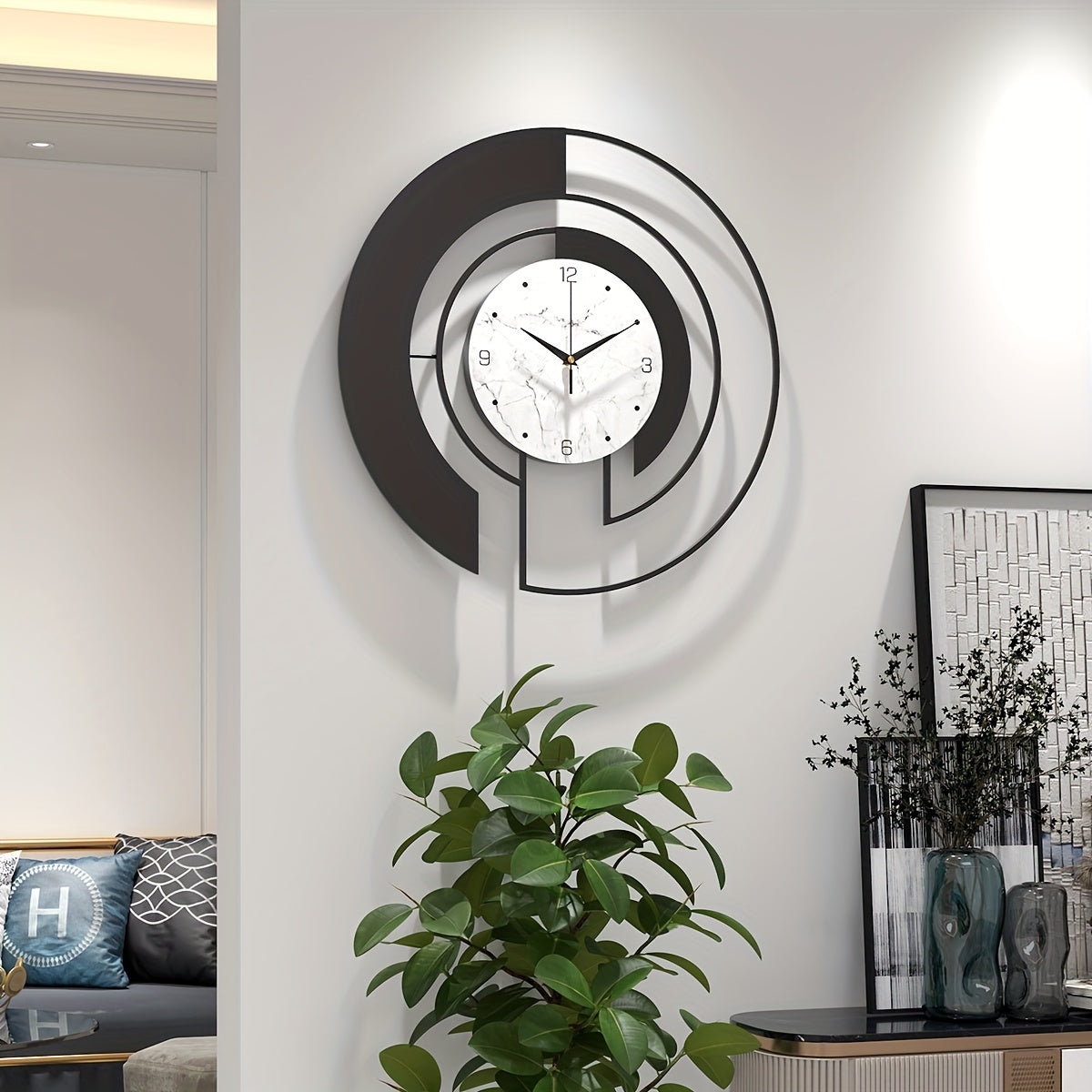 GeoLine - Silent Geometric Metal Wall Clock