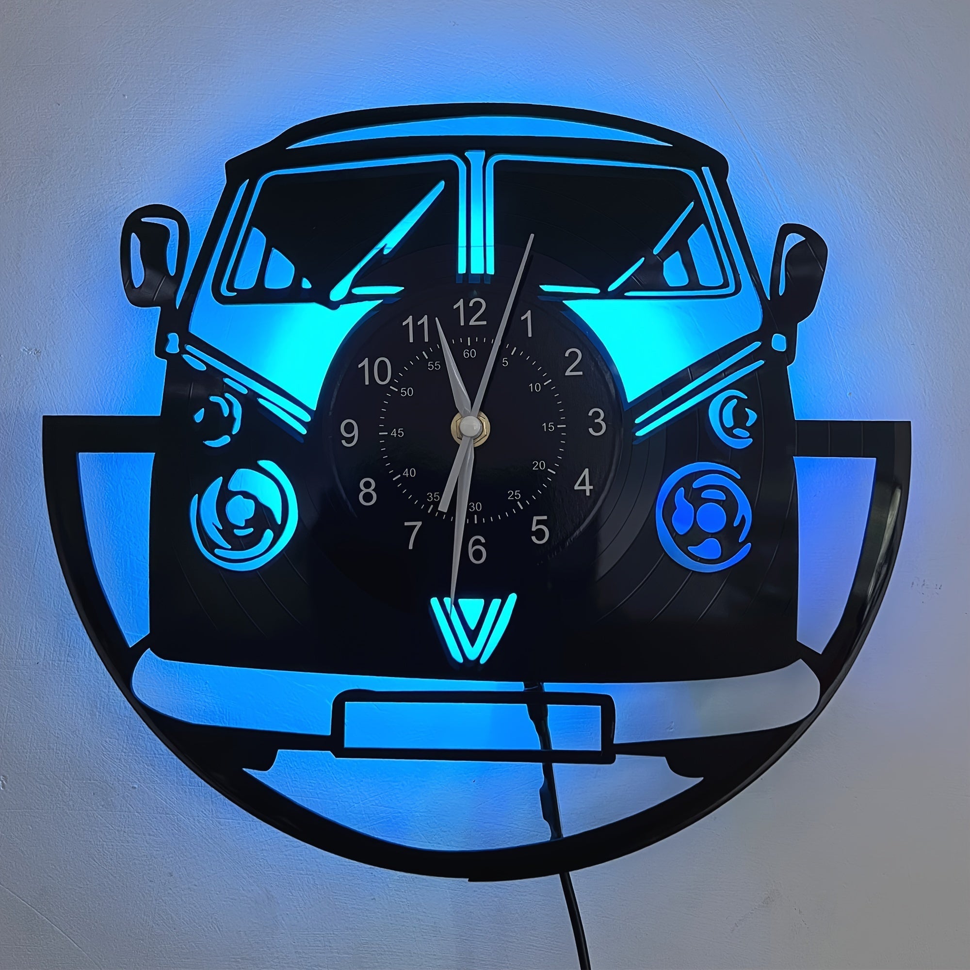 RetroGlow - Vinyl Record Wall Clock with Silent Movement and LED Option