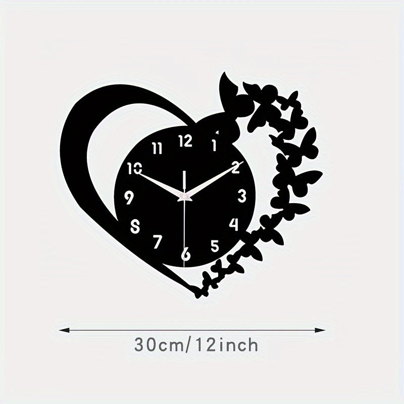 LoveTime - Silent Heart-Shaped Acrylic Wall Clock