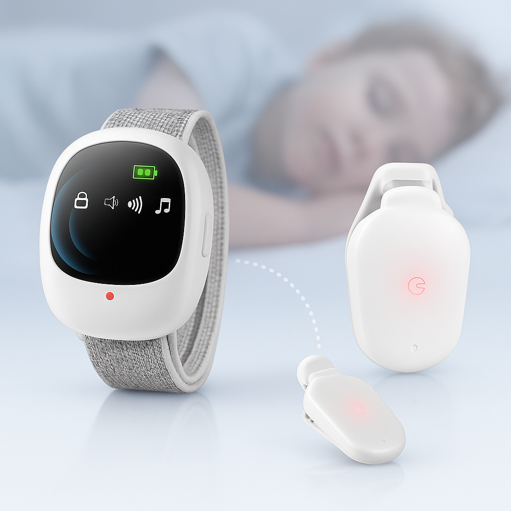 Enuresisalarm til børn med vibrationssensor