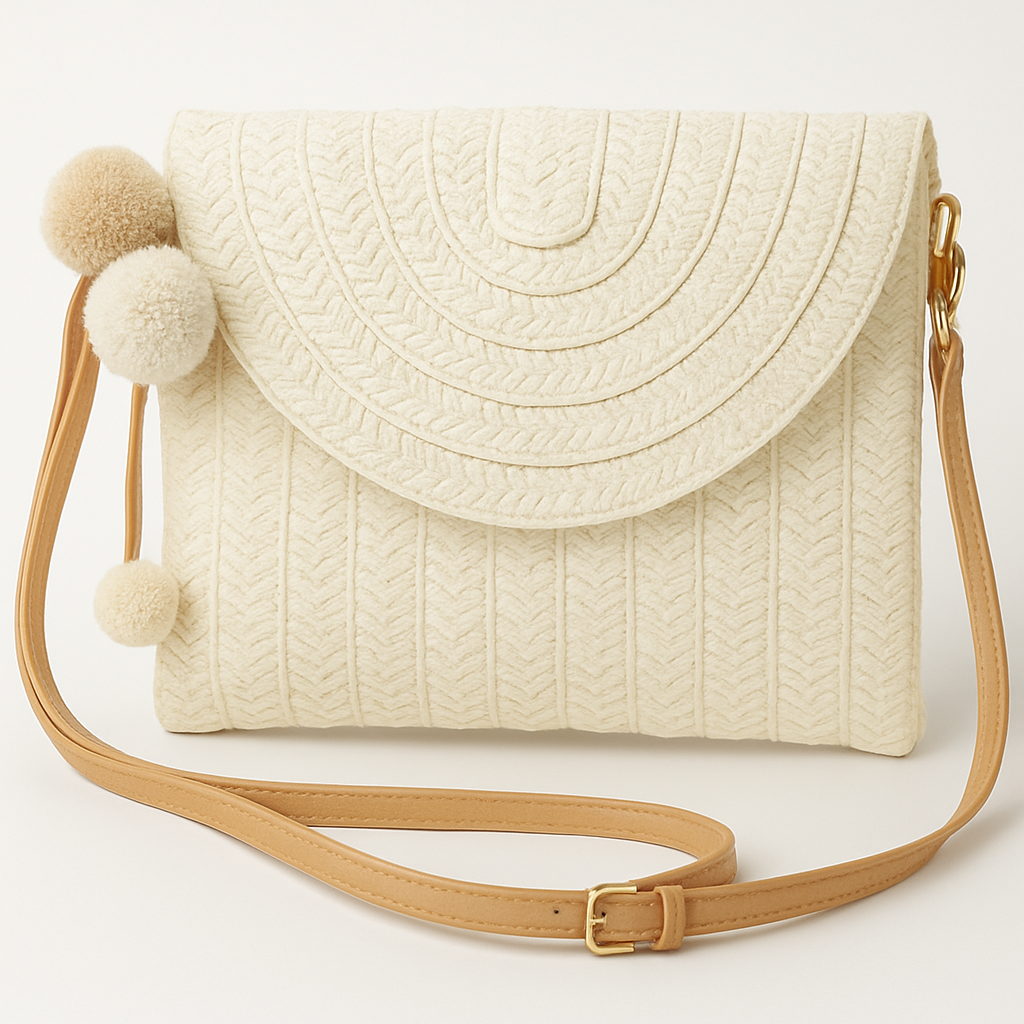 Strå Crossbody Taske Sommer Vævet Skuldertaske