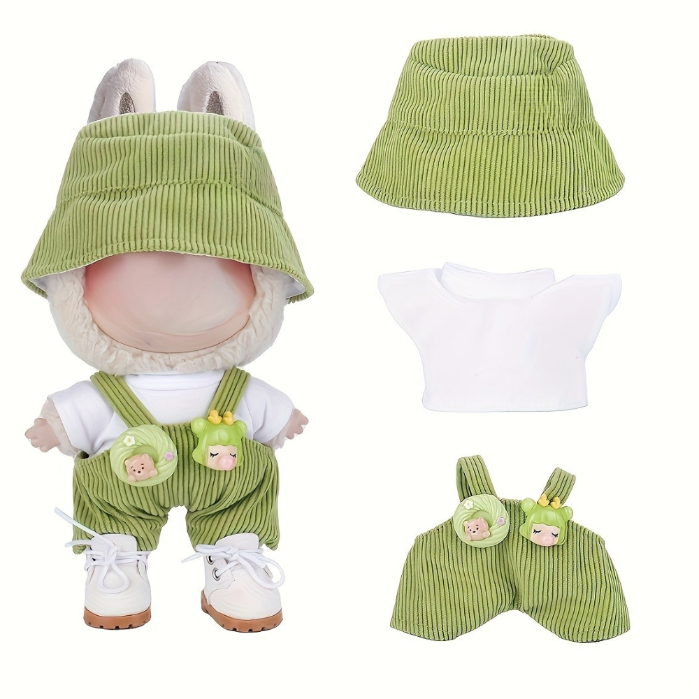 Dukketøj sæt bomulds dungarees outfit