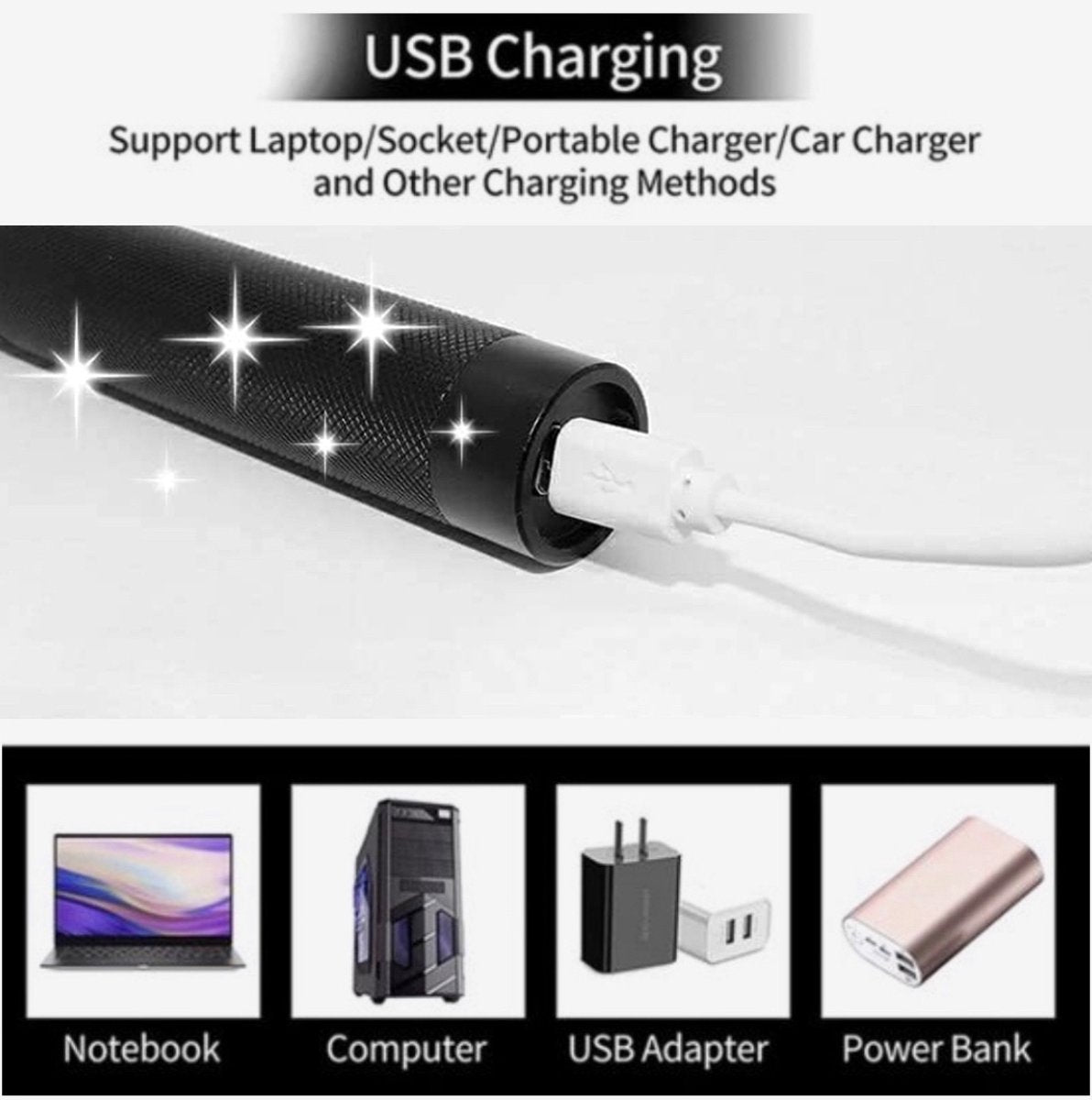 Laserový ukazovátko dobíjecí zelené USB kovové pero