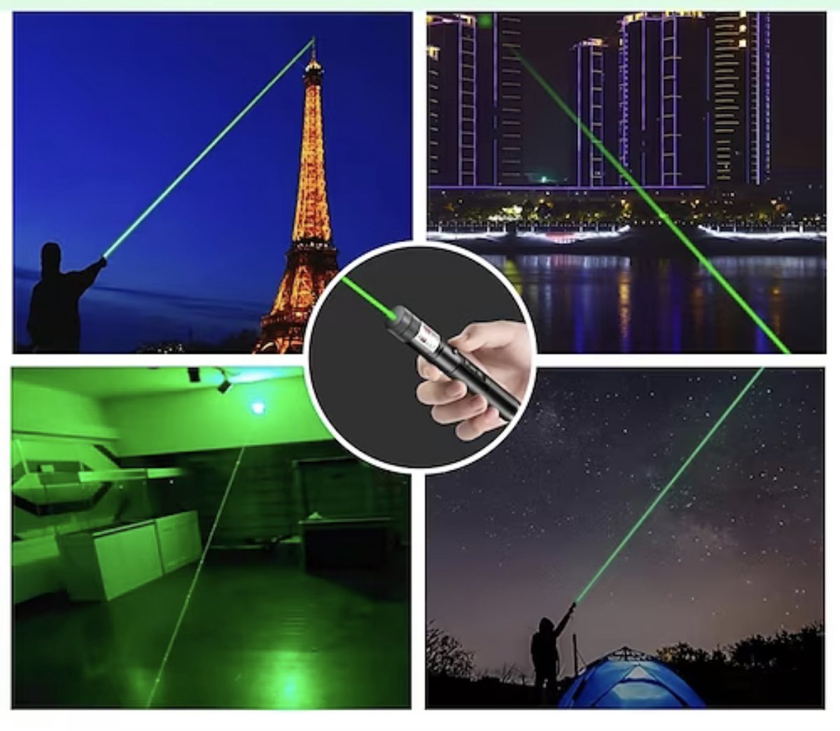 Laserpegepind Genopladelig Grøn USB Metal Pen